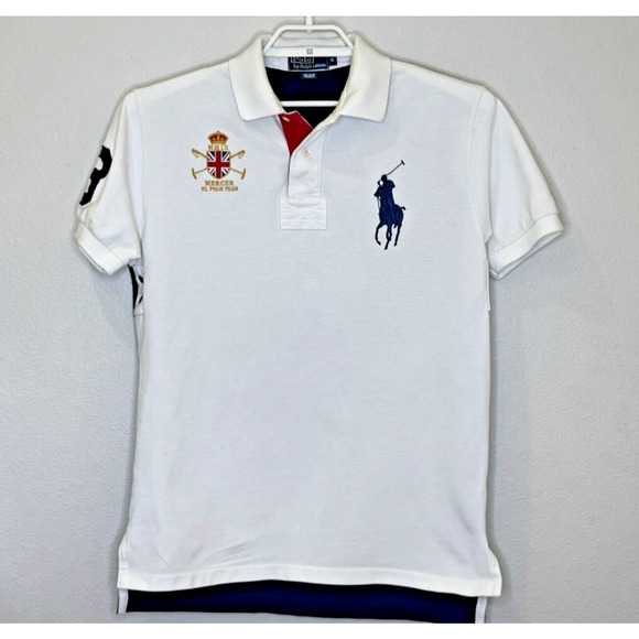 Ralph Lauren Other - Vintage Polo Ralph Lauren Mercer RL Shirt Mens Sz Medium White Navy BIG PONY